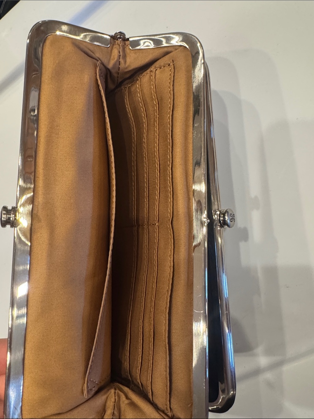 HOBO Metallic Silver Wallet with Black Star Accents - Picture 3 of 4